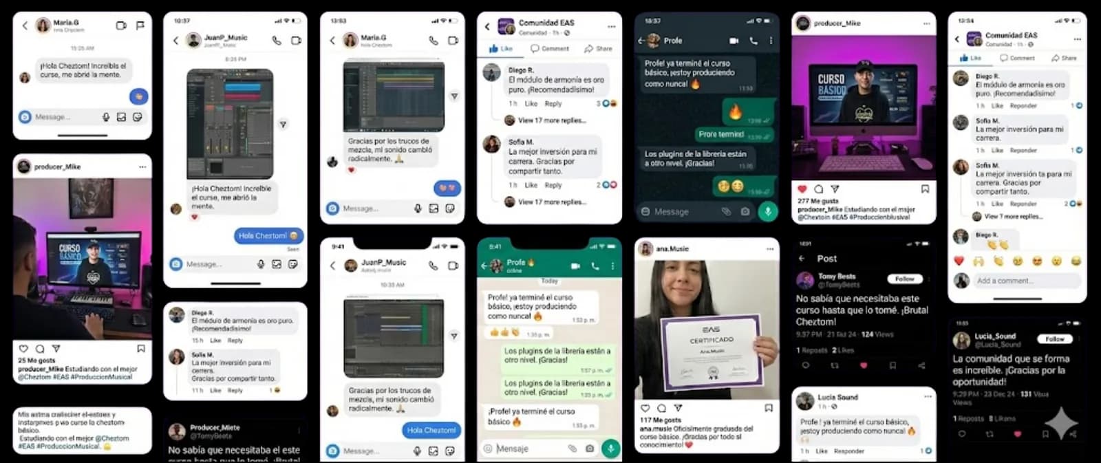 Mensajes de alumnos del curso